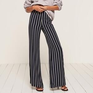 Reformation Sorrenti Pant Capone Stripe Navy Blue